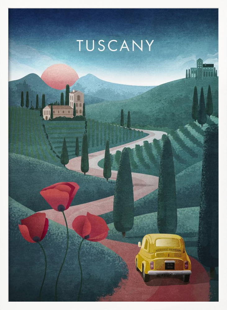 Poster - Tuscanytext white wood poster frame