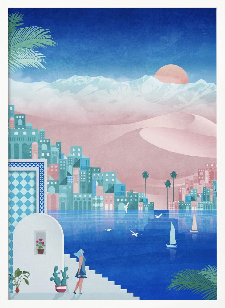 Poster - Morocco white wood poster frame