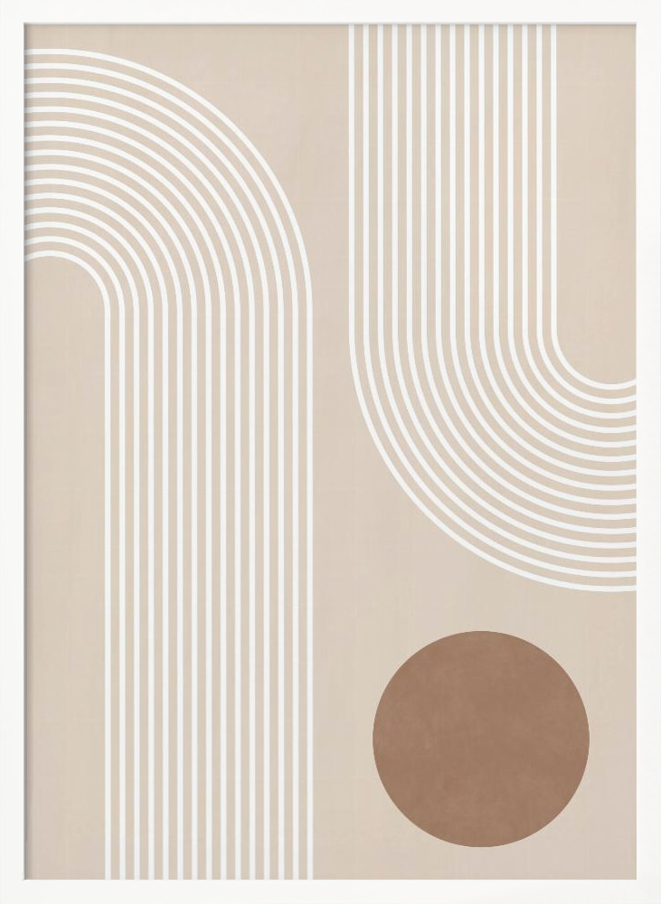 Poster - Beige Arc Poster - No.1 white wood poster frame