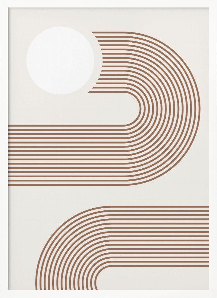 Juliste - Beige Arc Juliste - No.2 valkoinen puu julisteen kehys