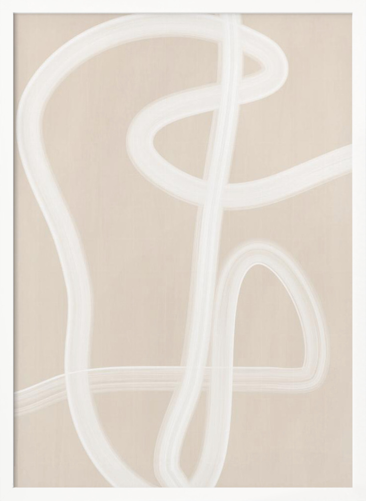 Poster - White Brush Stroke Poster - No.2 white wood poster frame