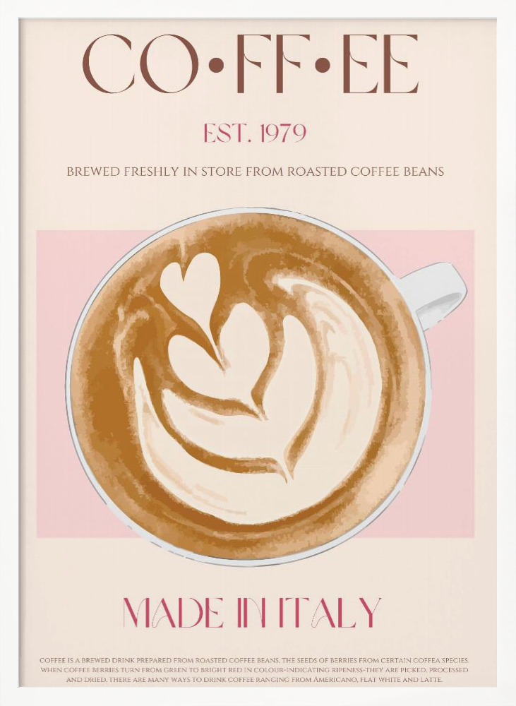 Poster - Coffee Print posterframe wit hout
