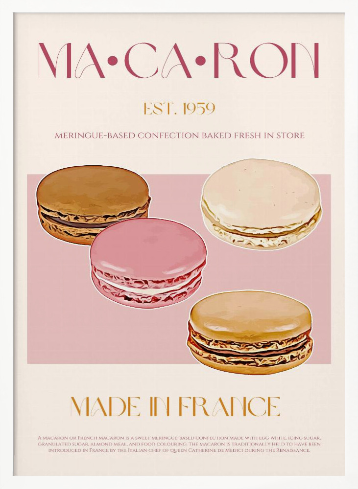 Poster - Macaron Print posterframe wit hout