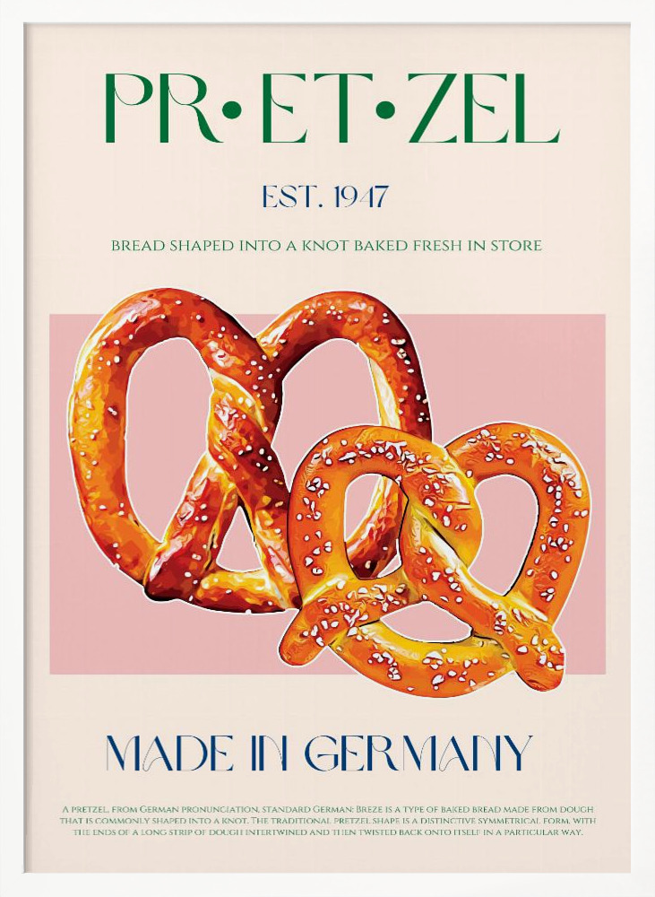 Poster - Pretzel Print posterframe wit hout