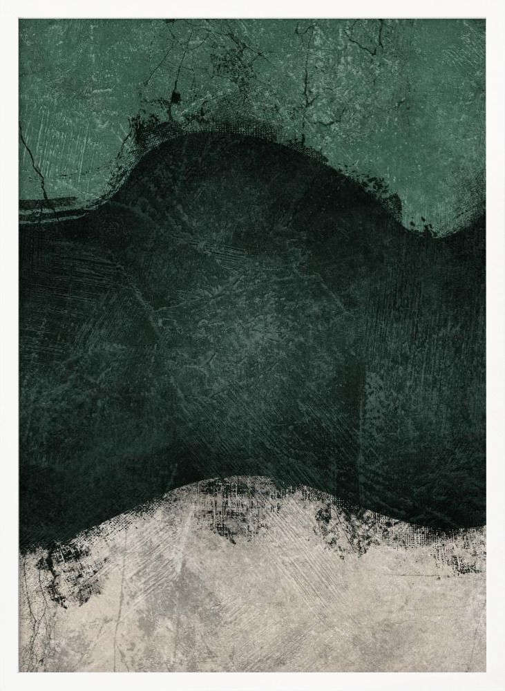 Affiche - Midnight Emerald No2 cadre de poster en bois blanc