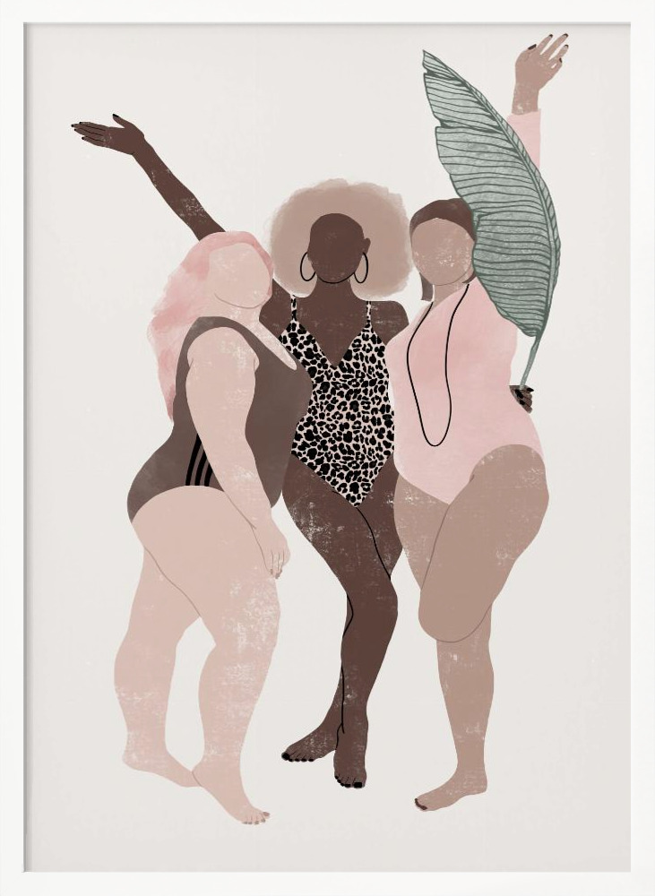 Plakat - FEMME SAFARI nr 5 white wood poster frame