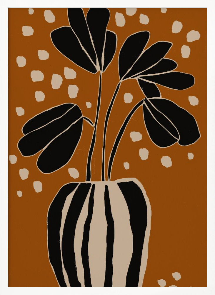 Poster - Ochre Still Life No 4 white wood poster frame