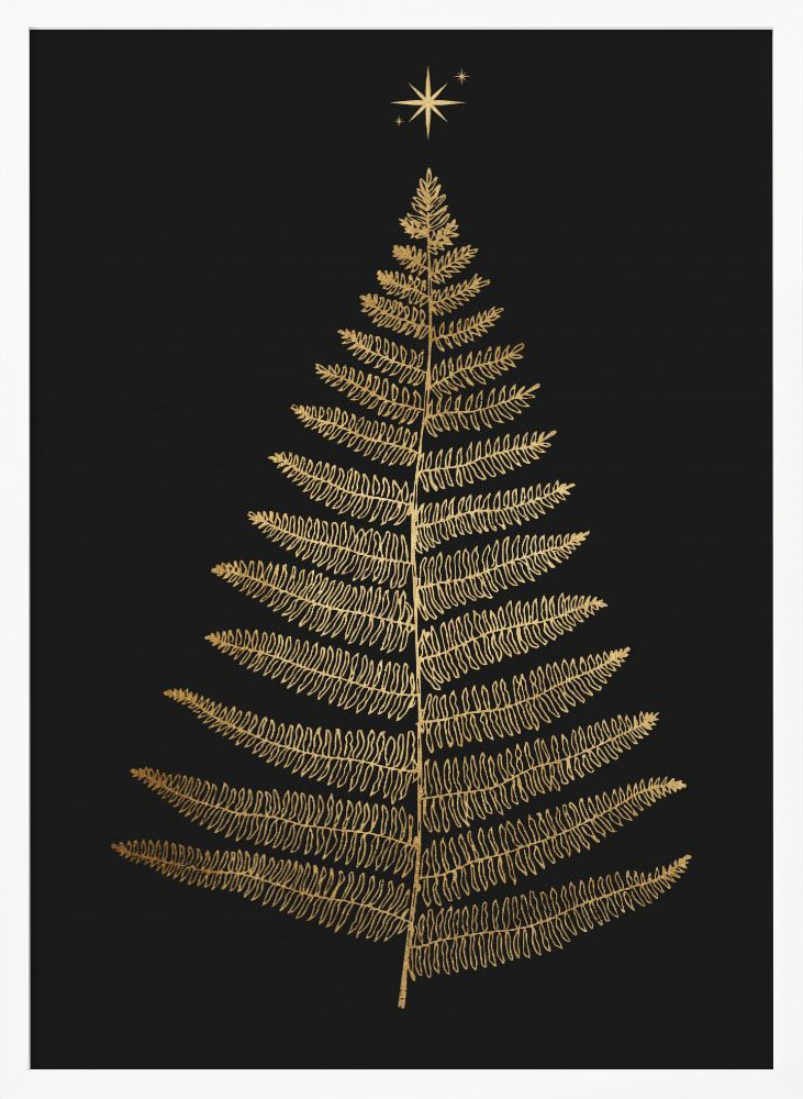 Póster - Shining Bright At Christmas Night white wood poster frame