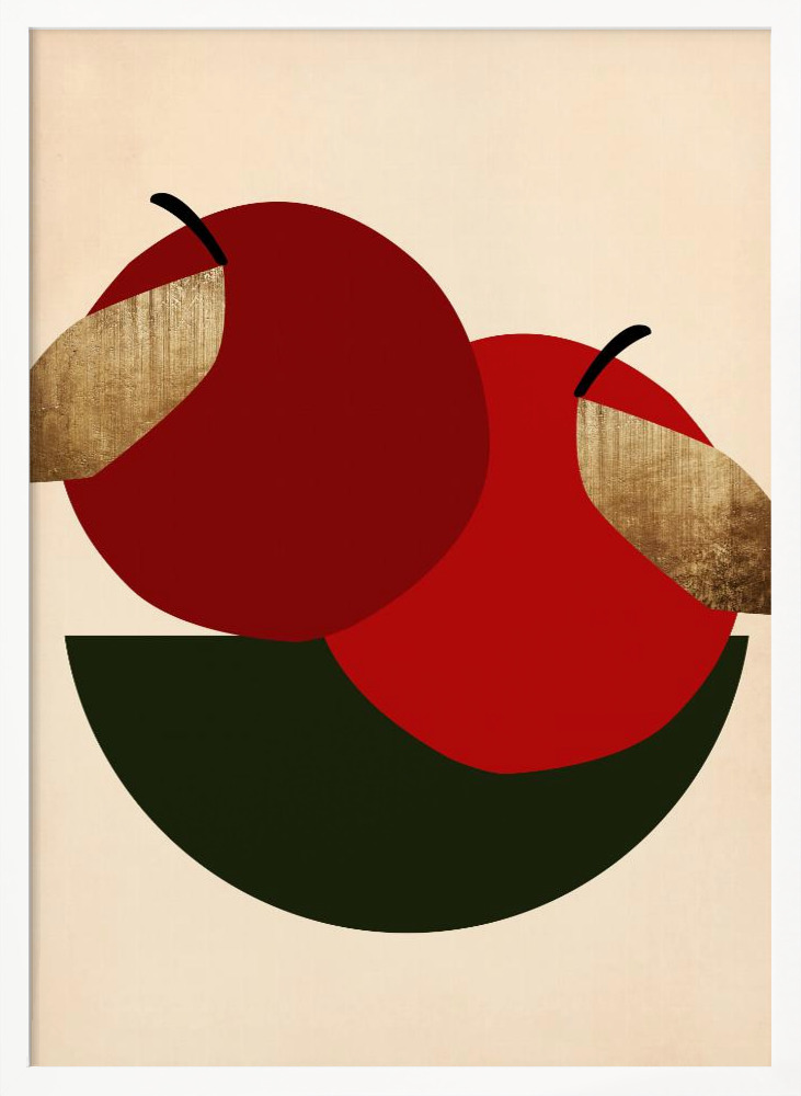 Poster - Two Red Apples white wood poster frame