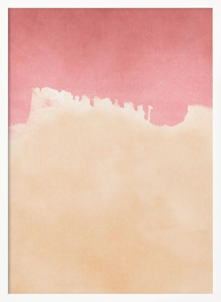Póster - PEACHY PINK SKIES white wood poster frame