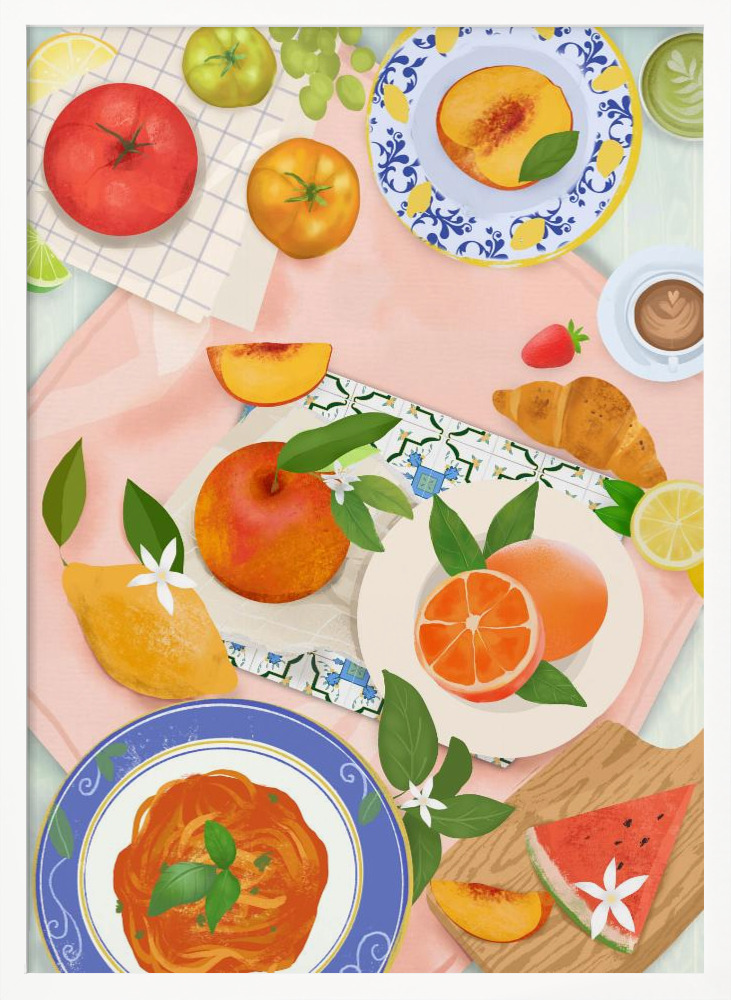 Poster - Summer Brunch white wood poster frame