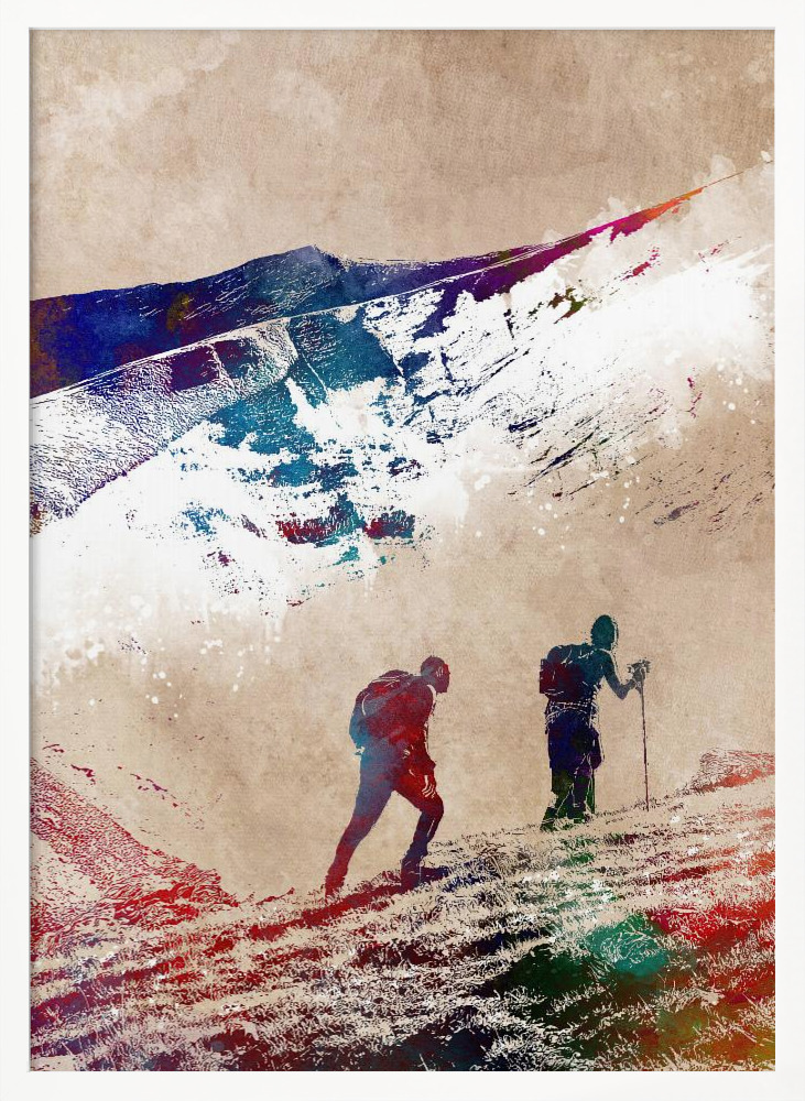 Poster - Mountaineers Sport Art 1 white wood poster frame