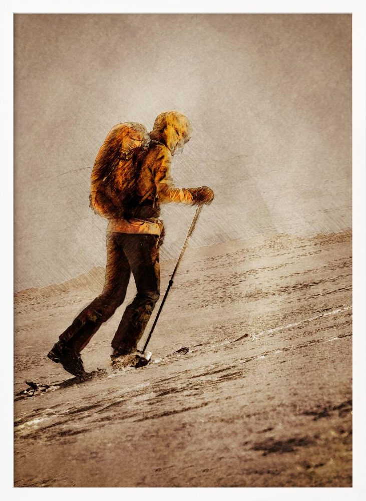 Poster - Mountaineer Sport Art 10 white wood poster frame
