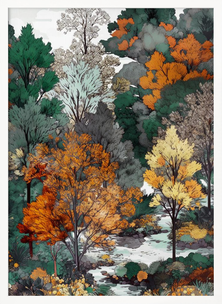 Poster - Forest 2 posterrahmen aus weißem Holz