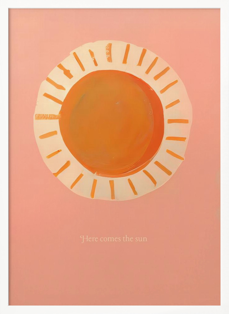 Affiche - Here Comes the Sun cadre de poster en bois blanc