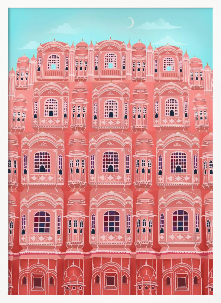 Plakat - Jaipur, India ramka na plakat z białego drewna
