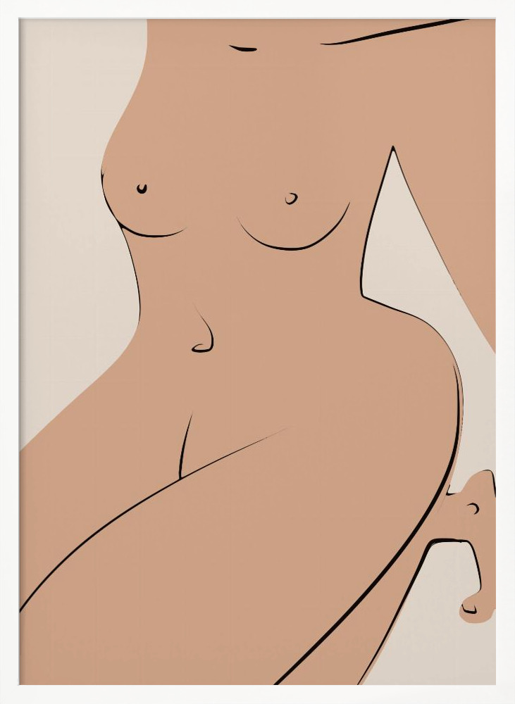 Poster - Nude In Cube white wood poster frame
