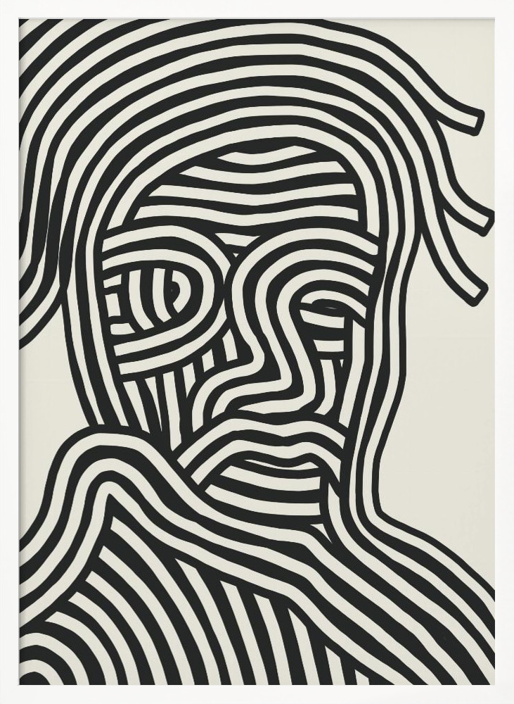 Poster - Stripe Portrait white wood poster frame