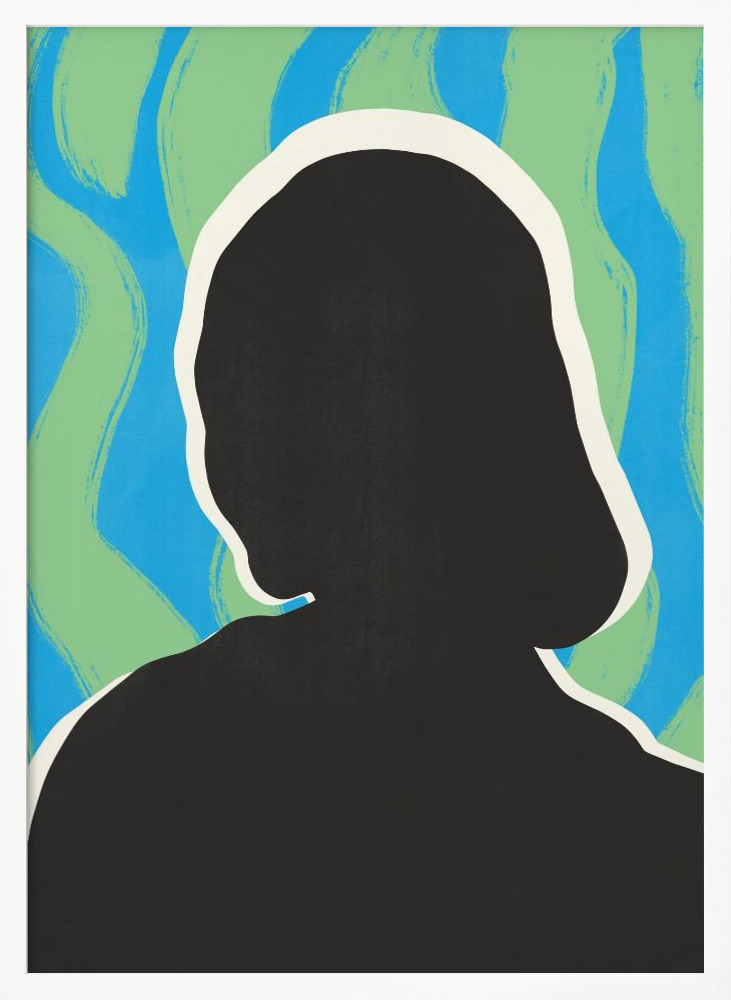 Poster - Anonymous Portrait In Cool Colors white wood poster frame