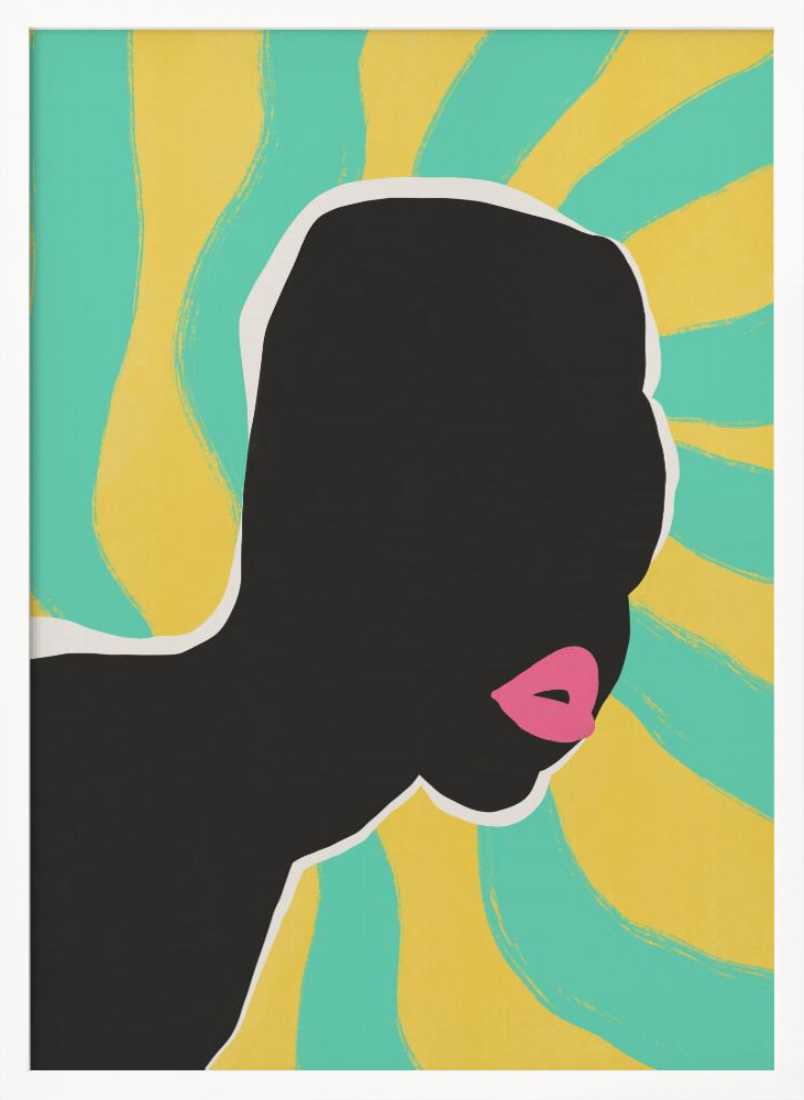 Poster - Anonymous Portrait In Summer white wood poster frame