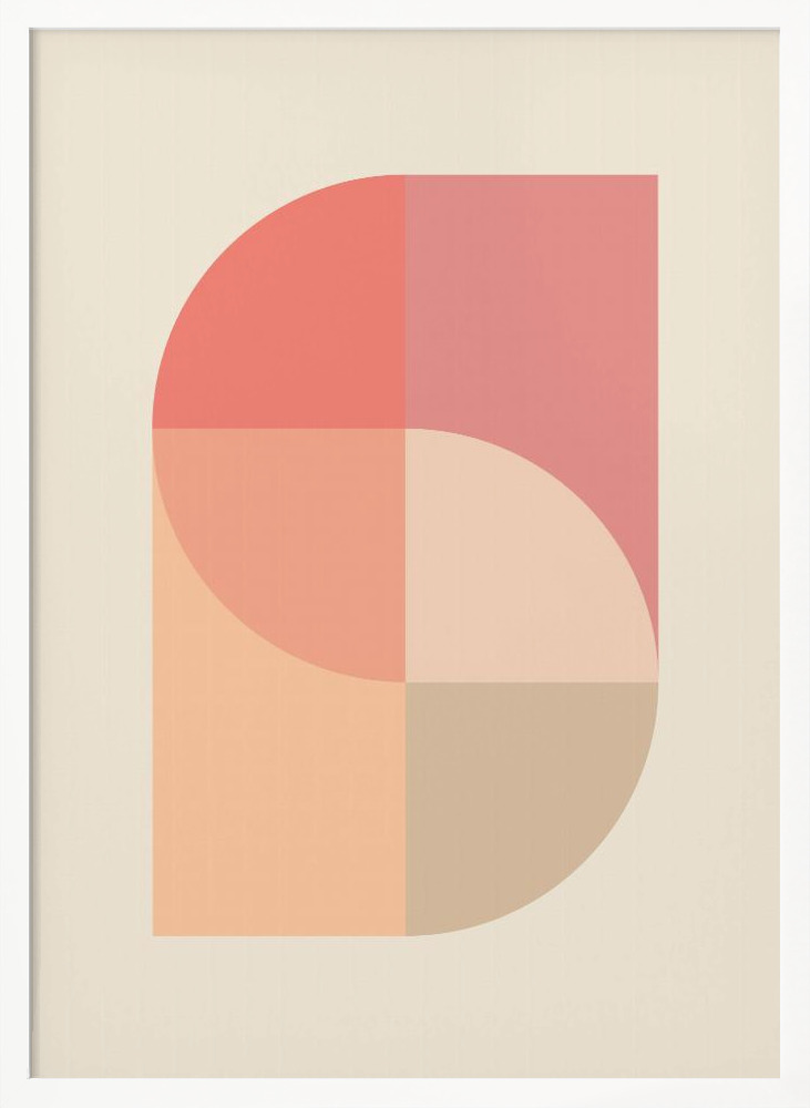 Poster - Peach 30 posterrahmen aus weißem Holz