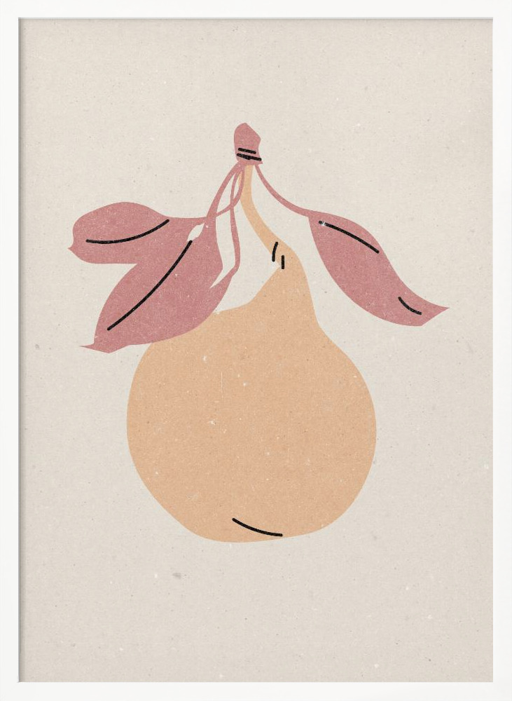 Plakat - Pear ramka na plakat z białego drewna