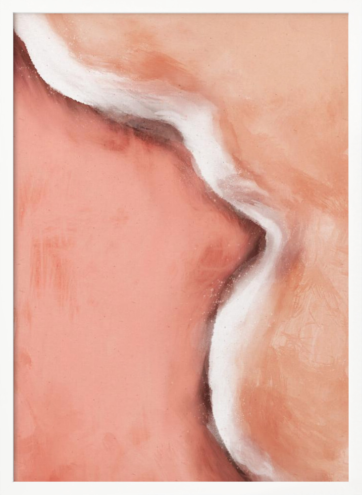 Poster - Peachy Wave white wood poster frame
