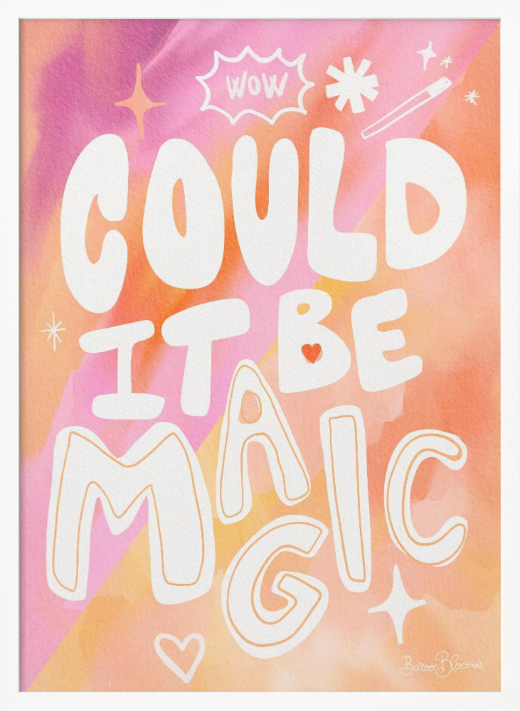 Poster - Could it Be Magic - Peach Pink white wood poster frame