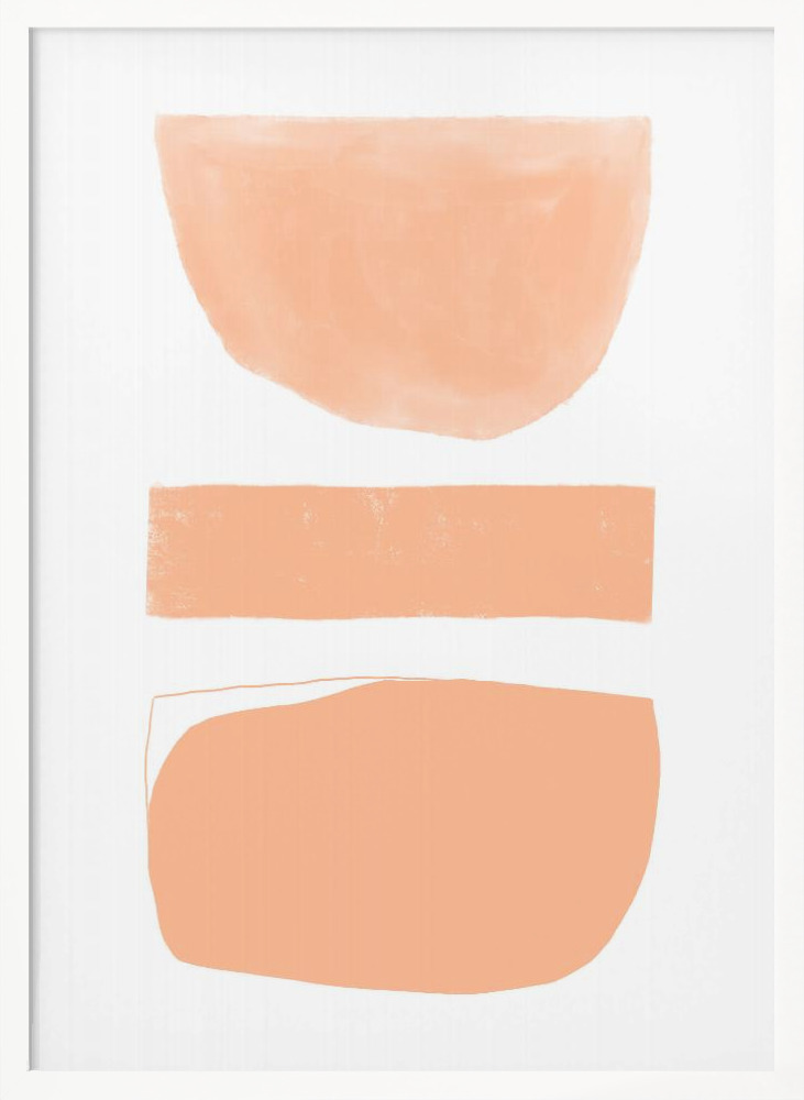 Poster - Abstract Shapes Peach white wood poster frame