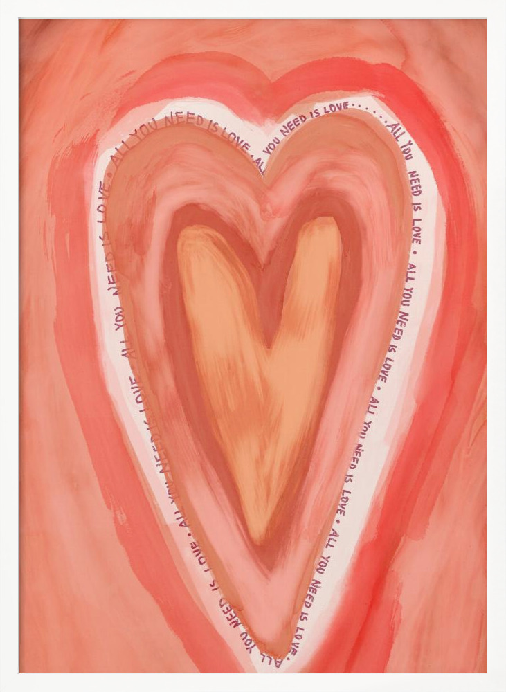 Poster - All You Need Is Love white wood poster frame