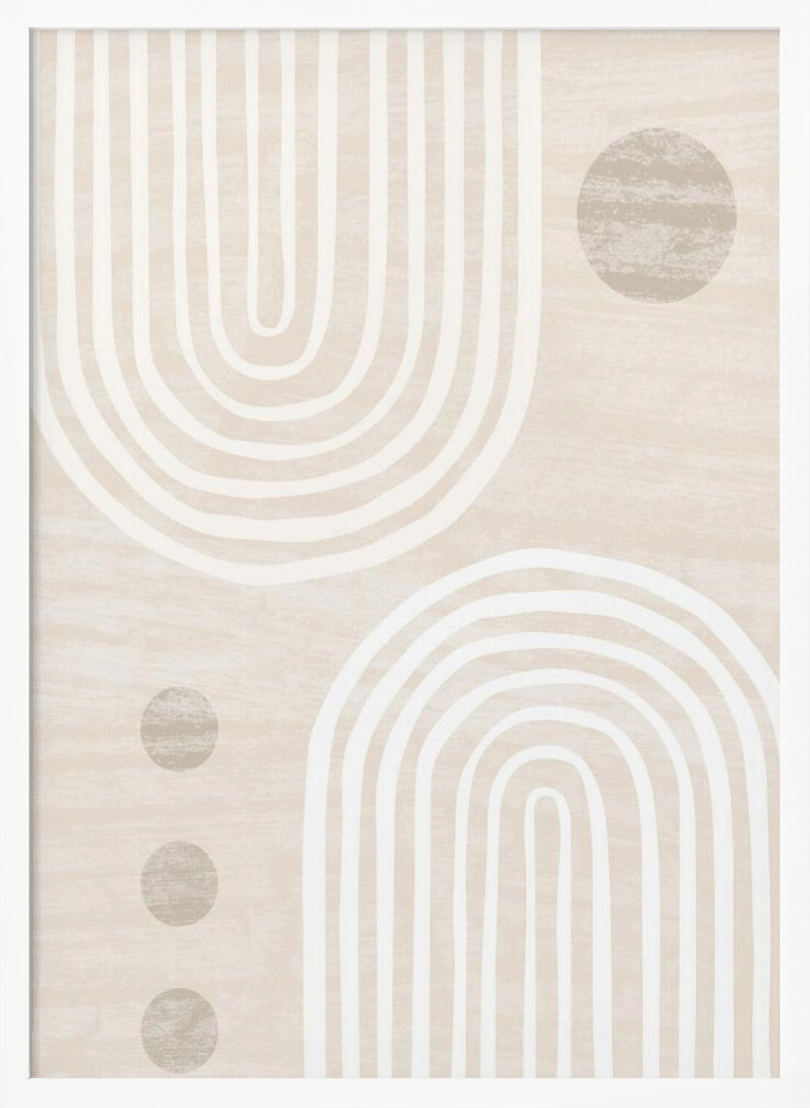Poster - Boho in buff white wood poster frame