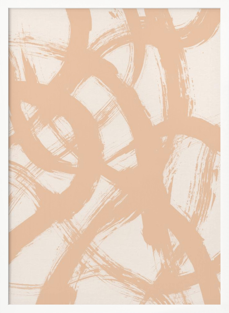 Poster - Abstract Brush Strokes 98B white wood poster frame
