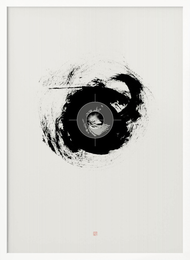 Affiche - Focus cadre de poster en bois blanc
