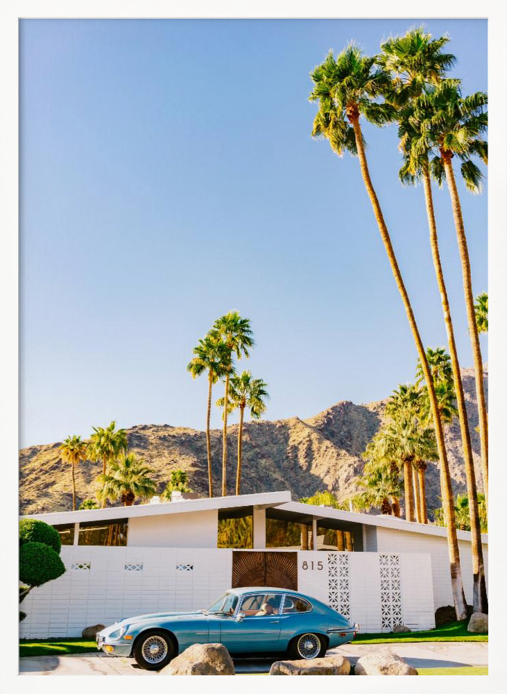 Poster - Palm Springs Ride VII white wood poster frame