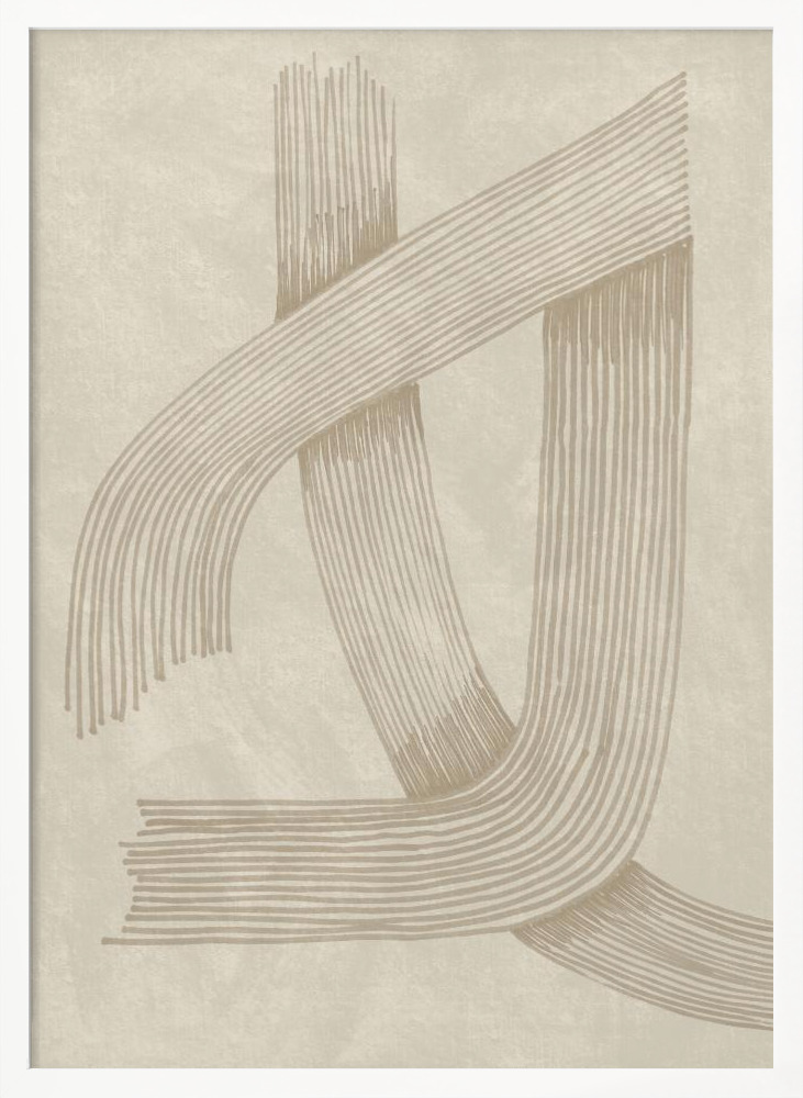 Affiche - Abstract Sophisticated Line 01 cadre de poster en bois blanc