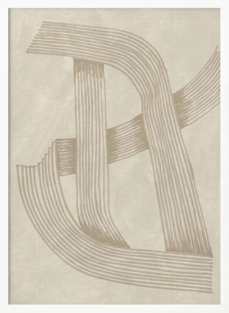 Poster - Abstract Sophisticated Line 02 white wood poster frame