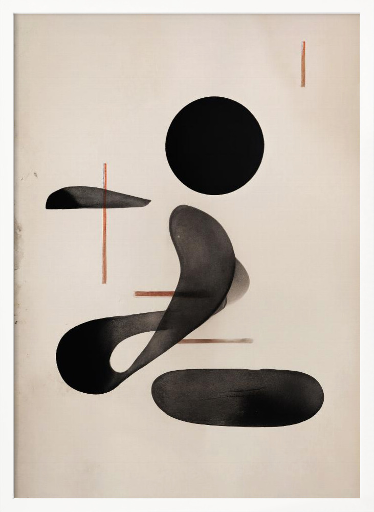 Poster - Japandi Modern Objects white wood poster frame