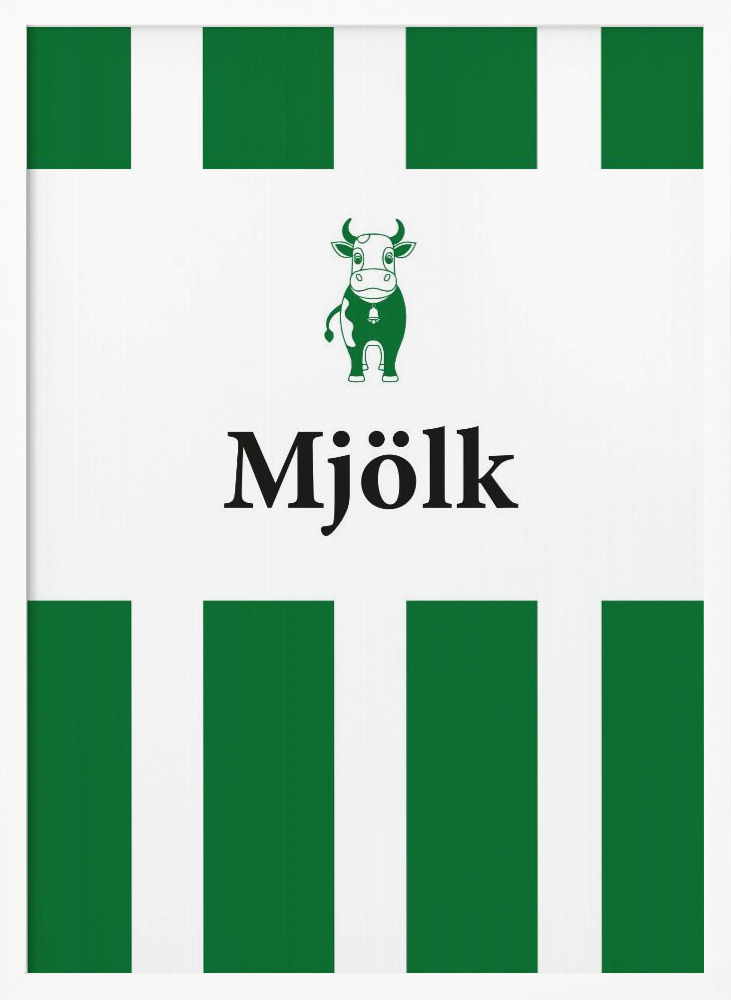 Affiche - Mjölk Röd cadre de poster en bois blanc