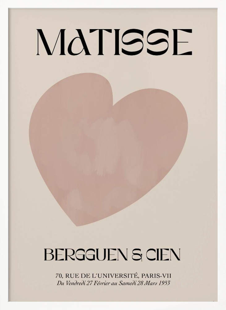 Poster - Beige Heart white wood poster frame