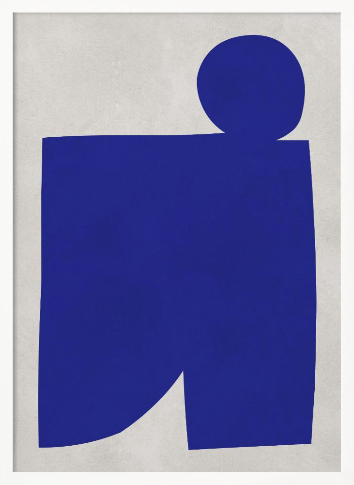 Poster - Blue and white art 1 posterframe wit hout
