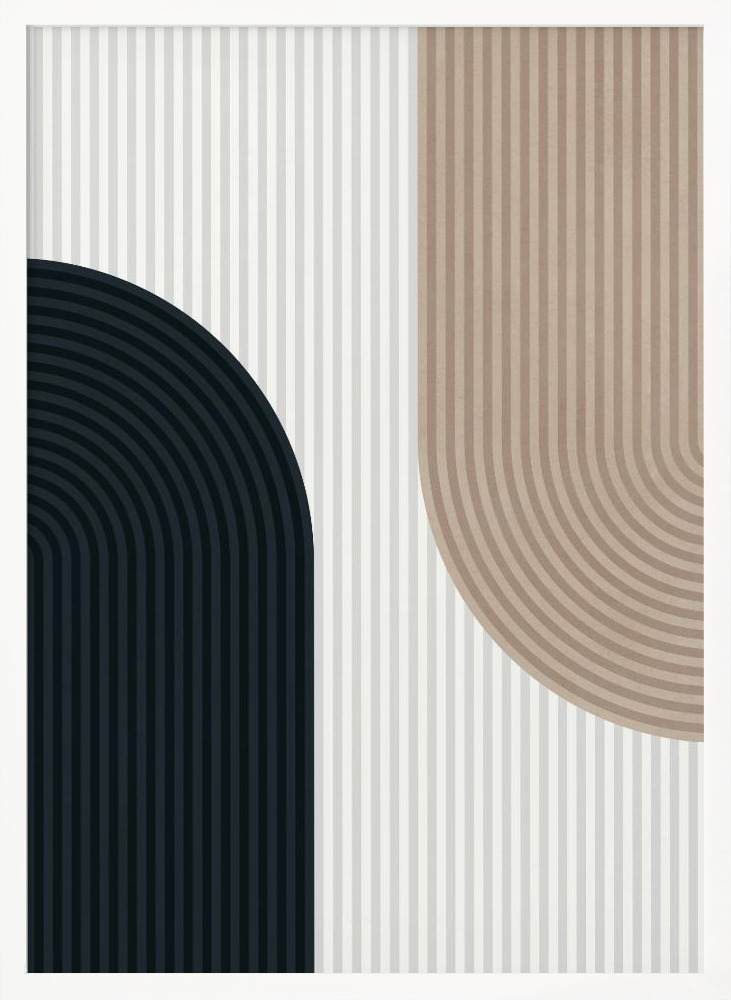 Poster - - Circle composition 3 white wood poster frame