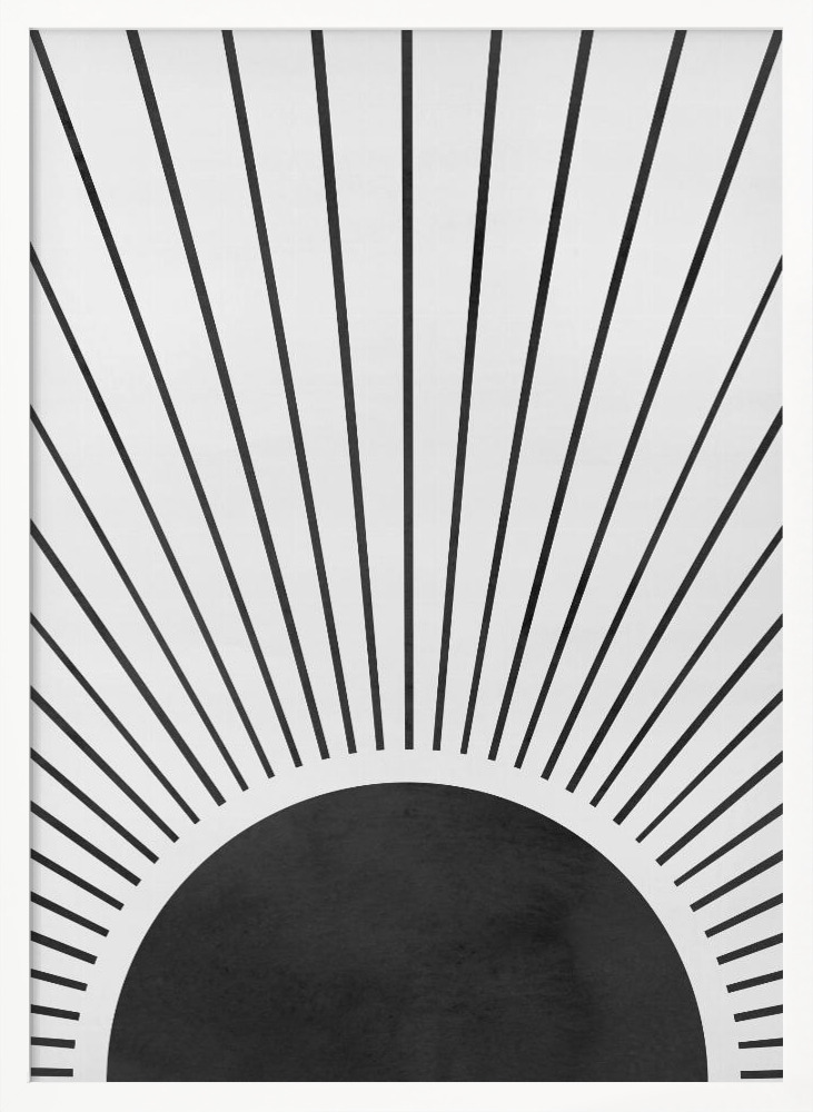 Poster - Sun rays white wood poster frame