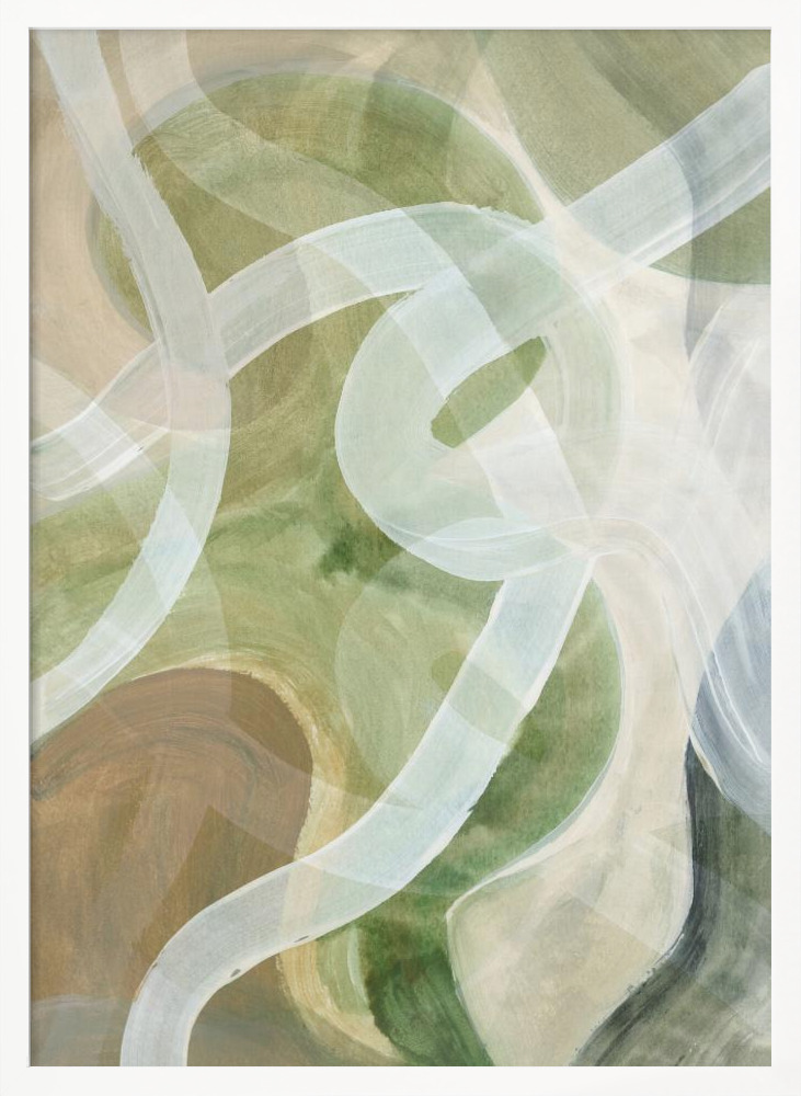 Poster - Abstract Loops 2 white wood poster frame