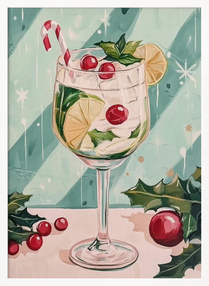 Poster - Christmas Mojito Cocktail posterframe wit hout