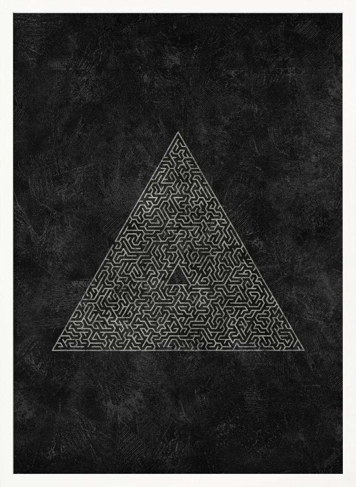 Poster - The Pyramid Maze Escape white wood poster frame