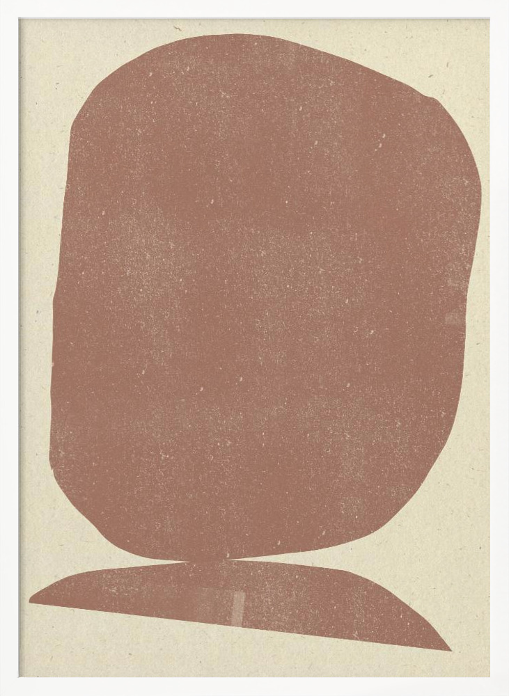 Poster - Earthy Stone white wood poster frame
