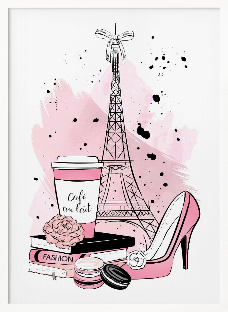 Poster - Paris Blush white wood poster frame
