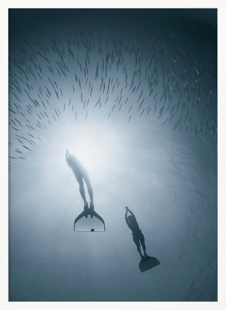 Poster With nature as one - Affisch vit affischram i trä