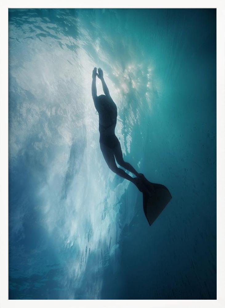 Póster - Sky dive marco de póster de madera blanca