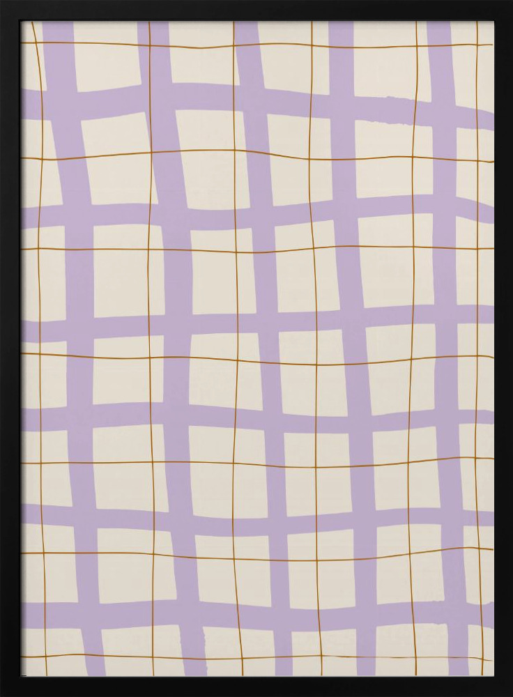 Poster - Lilac Grid dark wood poster frame